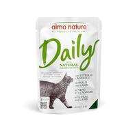 Almo Nature Daily avec Veau et Agneau. Nourriture Humide pour Chat Adulte. Alimentation complète en sachets fraîcheur - 30 x 70g