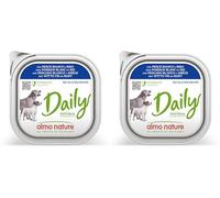 Almo Nature Daily Dog - Nourriture Humide pour Chiens avec Poisson Blanc et Riz -Pâté pour Chiens Adultes: 9 barquettes de 300g (Lot de 2)