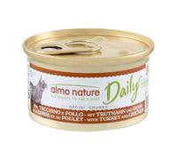 Almo Nature Daily - Nourriture Humide pour Chats Adultes - Morceaux - Dinde et Poulet - 85 g, Pack de 24