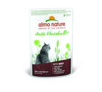 Almo Nature Functional - Anti Hairball - Nourriture Humide pour Chats Adultes et Matures - au Bouef - Prévient la Formation de Boules de Poils - 70g (Lot de 30)