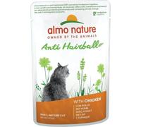 Almo Nature Functional - Anti Hairball - Nourriture Humide pour Chats Adultes et Matures - au Poulet - Prévient la Formation de Boules de Poils - 70g (Lot de 30)