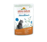 Almo Nature Functional - Sterilised - Nourriture Humide pour Chats Adultes et Matures, Stérilisés ou Peu Actifs - au Poulet - Faible Teneur en Matières Grasses, Hydratant - 70g (Lot de 30)
