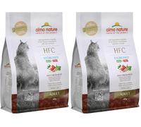 Almo Nature HFC Adult Sterilised - Croquettes pour Chats avec Boeuf à l'origine Propres à la consommation Humaine et désormais utilisés comme Aliments pour Chats. (Lot de 2)