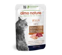 almo Nature HFC Jelly Filet de Thon, Poulet avec Jambon - Nourriture Humide pour Chat Adulte - Sachets Fraîcheur 24 x 55 g
