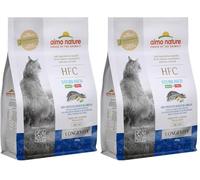 Almo Nature HFC Longevity Sterilised - Croquettes pour Chats avec Bar et Dorade à l'origine Propres à la consommation Humaine et désormais utilisés comme Aliments pour Chats. (Lot de 2)