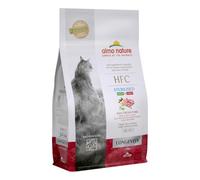 Almo Nature HFC Longevity Sterilised - Croquettes pour Chats avec Porc à l'origine Propres à la consommation Humaine et désormais utilisés comme Aliments pour Chats.
