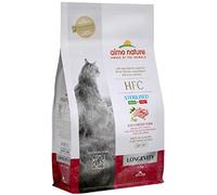 Almo Nature HFC Longevity Sterilised - Croquettes pour Chats avec Porc à l'origine Propres à la consommation Humaine et désormais utilisés comme Aliments pour Chats.