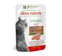 Almo Nature HFC Natural Lot de 24 boîtes de Nourriture Humide pour Chat au Poulet et aux crevettes 24 x 55 g