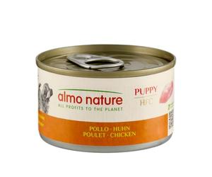 Almo Nature HFC Natural Puppy - Nourriture humide pour chiots avec Poulet à l'origine propres à la consommation humaine et désormais utilisée pour la préparation des aliments pour chiens.