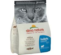 Almo Nature Sterilised - Croquettes pour Chat Stérilisé au Saumon Frais - À Faible Teneur en Magnésium et avec des Fibres pour Le Contrôle du Poids - Sac de 2kg