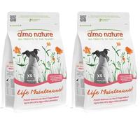 Almo Nature Life Maintenance Croquettes pour Chien XS-S au Saumon 2 kg - Aliment Complet pour Chiens Adultes de Petite et Très Petite Taille (Lot de 2)