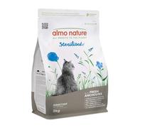 Almo Nature Sterilised - Croquettes pour Chat Stérilisé aux Anchois Frais - À Faible Teneur en Magnésium et avec des Fibres pour Le Contrôle du Poids - Sac de 2kg