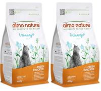 Almo Nature Urinary Help - Croquettes pour Chat au Poulet Frais - Soutien au Système Urinaire avec Glucosamine et Niveaux Réduits de Magnésium, Calcium et Phosphore - Sac de 400g (Lot de 2)