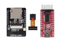 ALMOCN ESP32-CAM Carte de développement WiFi + Module Bluetooth WiFi ESP32 CAM avec Module caméra OV2640 2MP + FT232RL FTDI USB vers TTL + câble de raccordement 20 Broches