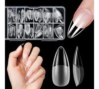 Almond Medium Tips pour ongles en gel, Venares 120 pièces Ongles artificiels en acrylique de taille courte 12 tailles Couvrant entièrement les ongles Tips en gel doux pour ongles en forme d'amande de