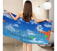 ALMONO Serviette de Plage Tableau Périodique des éléments, Séchage Rapide Anti Sable Microfibre Serviette de Bain, Serviettes de Plage 70x150 cm, Camping, Voyage, Piscine Drap de Plage