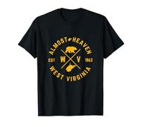 Almost Heaven West Virginia WV Bear and State Map Emblème T-Shirt