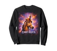 Almost Magical Funny Horse Wannabe Unicorn in Space Sweatshirt
