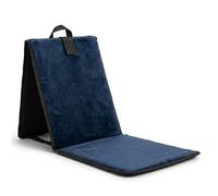 AlMuttaki Tapis de Prière Pliable avec Dossier Ergonomique - Soutien du Dos pour Assise Prolongée, Idéal Mosquée, Lecture du Coran, Sermon du Vendredi, Étudiants (Bleu Nuit)