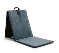 AlMuttaki Tapis de Prière Pliable avec Dossier Ergonomique - Soutien du Dos pour Assise Prolongée, Idéal Mosquée, Lecture du Coran, Sermon du Vendredi, Étudiants (Gris Foncé)