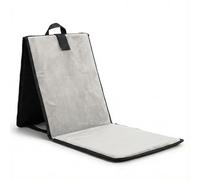 AlMuttaki Tapis de Prière Pliable avec Dossier Ergonomique - Soutien du Dos pour Assise Prolongée, Idéal Mosquée, Lecture du Coran, Sermon du Vendredi, Étudiants (Gris Clair)