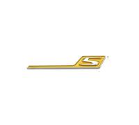 ALMVIS Autocollant 3D ABS brillant noir jaune argent, Logo S adapté for Mercedes AMG X156 W205 W212 W207 W176, Badge de coffre arrière de voiture autocollants de logo de voiture(Yellow Silver,S (big))