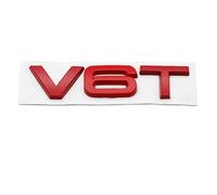 ALMVIS Badge Autocollant 3D en métal V6T V8T, emblème latéral de Coffre, Style de Voiture adapté Fit for Audi A3 A4 A5 A6 A7 A8 S3 S4 S5 S6 Q3 Q5 Q7 Autocollants de Logo de Voiture(V6T Red)