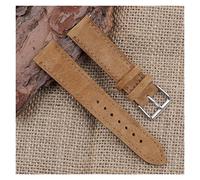 ALMVIS Bande de Montre en Cuir en Daim 18mm 19mm 20mm 22mm 22mm 24mm Couture for la Main Montre de Montre Rapide for Hommes Femmes Regarder Remplacement(Tan,22mm)