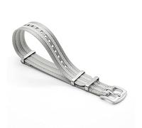 ALMVIS Bande de Montre en Nylon 20mm 22mm Remplacement de la Ceinture de sécurité de la Ceinture de sécurité NATO avec Une Boucle Noire argentée(Silver-White-Silver,20mm)
