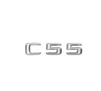 ALMVIS Chrome Brillant Argent ABS Coffre de Voiture arrière Chiffres Lettres Mots Badge emblème Autocollant Autocollant for C55 AMG Autocollants de Logo de Voiture
