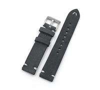 ALMVIS Suède Watch Strap Bande 18mm 20mm 22mm 24mm Marron Brown Watchstrap for la Main Couture for la Main Paire de Remplacement for Hommes(Drak Gray,20mm)