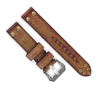 Almvis Vintage Leather Handmade Watch Band 18 mm 20 mm 22 mm 24 mm Rivet Watchbands Scolate de Boucle Sculpture pour Les Montres Remplacement du Groupe d'accessoires