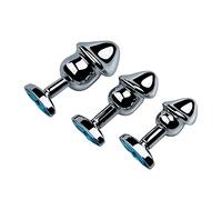 ALMYMM Plug Anal Plug Anal Ensemble Grand Moyen Petit, plugAanal métal godes anaux, plugs anaux en acier inoxydable butt pluck sexe anal jouets pour débutants femmes hommes avec cristal diamant