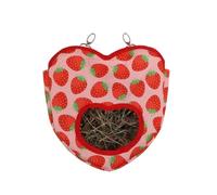 Alnaeson Lot de 2 sacs à foin en forme de cœur pour petits animaux à | Mangeoire à foin suspendue peu encombrante, design cœur, tissu Oxford durable, facile à remplir et à nettoyer