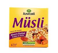 ALNATURA - Barre de Muesli Bio Saveur Érable Et Datte, Collation Saine Équilibrée, 150g - Lot De 4