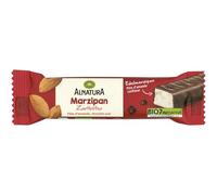 ALNATURA - Barre Gourmande Chocolat Noir et Pâte d'Amande, Texture Fondante (40g) - Le Lot De 8