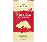 ALNATURA - Chocolat Blanc Fondant aux Billes de Riz Croustillant - Recette Bio Sans Lécithine - la tablette de 100g - Le Lot De 5