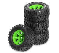 ALNENWT Lot de 4 pneus Monster Truck Buggy 90 mm, Roues hexagonales de 12 mm for TRXS E-Revo MJX 16207 16208 SCY 16101 HBX 1/16 RC Car Upgrade Parts(Green)