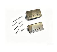 Alnico Lot de 2 micros Humbucker classiques 57+ Chevalet et manche dorés pour guitare de style Les Paul (cuivre rouge)
