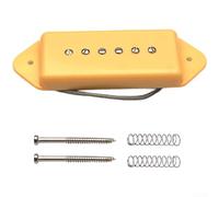 Alnico P90 Kit de micro pour guitare électrique 2 cœurs Design bobine simple - Haute définition tonalité vive vis réglables - Convient aux tailles de 5 cm x 5,2 cm (manche de guitare jaune)