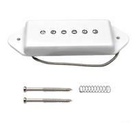 Alnico P90 Kit de micros pour guitare électrique 2 cœurs pour manche ou chevalet - Haute définition à bobine unique avec plaque de base en laiton - Résistance 6,9 K 7,2 K Noir Blanc Jaune (pont blanc)