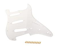 Alnicov 11 trous PVC clair SSS guitare Pickguard plaque à gratter avec vis dorées pour guitare électrique ST