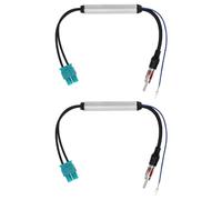 Alnicov 2 PCS Amplificateur de Signal d'antenne d'autoradio, Adaptateur Double Fakra vers DIN, Compatible avec Le récepteur d'unité Principale stéréo d'autoradio