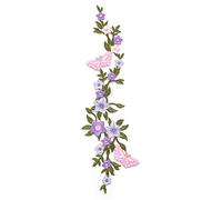 Alnicov 2 Pcs Papillon Fleur Patch Patchs Décoratifs Badge Brodé Applique Florale Coudre sur Patchs Décoratifs Patchs de Fleurs pour Dame (Violet Rose)