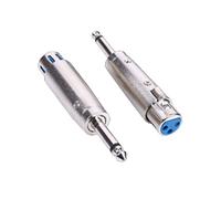 Alnicov 2PCS 3 Broches XLR Prise Femelle vers 6.35mm Mono Jack Adaptateur de Prise