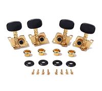 Alnicov 2R2L Tuning Peg Machine Head Accordeurs de guitare à engrenage ouvert pour ukulélé 4 cordes plaqué or