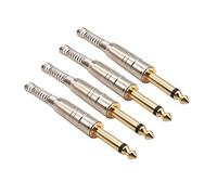 Alnicov 4 pièces 1/4 "Prises Audio 6.35mm Prise TS mâle 1/4 Pouces Type de Soudure Prise Mono connecteur de Conception Droite