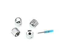 Alnicov 4PCS Boutons de dôme de guitare Boutons de contrôle du volume, avec jeu de vis à clé pour guitare électrique ou basse, Chrome