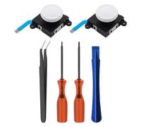Alnicov 6 pcs Kit de Remplacement de Réparation de Joystick Analogique 3D avec Outils de Réparation pour Contrôleur NS Switch/Switch OLED Joy-Con/Switch Lite