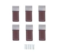 Alnicov 6 pcs Meubles Quincaillerie Monotrou Poignées Armoire Tiroir Poignée Porte Placard Poignées Armoire Boutons Cuisine Métal Cuir Poignée Tirer